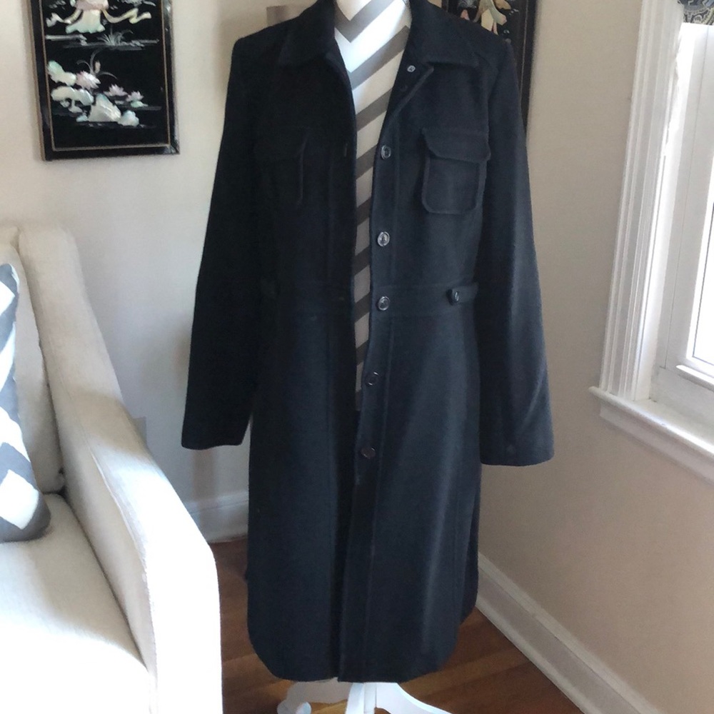🎉 Kenneth Cole Black Wool Coat - Picture 2 of 7